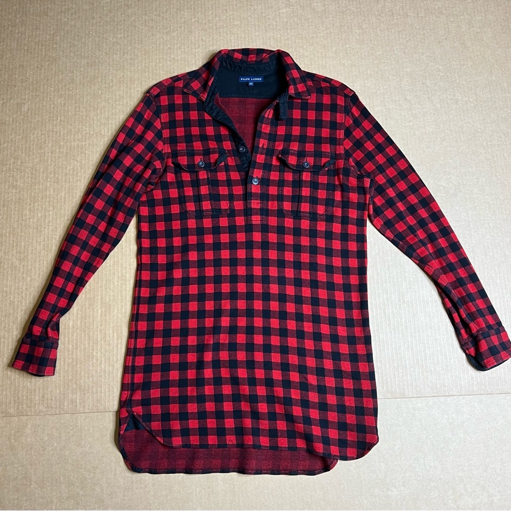 Ralph Lauren size medium black and red checkered lumberjack shirt dress